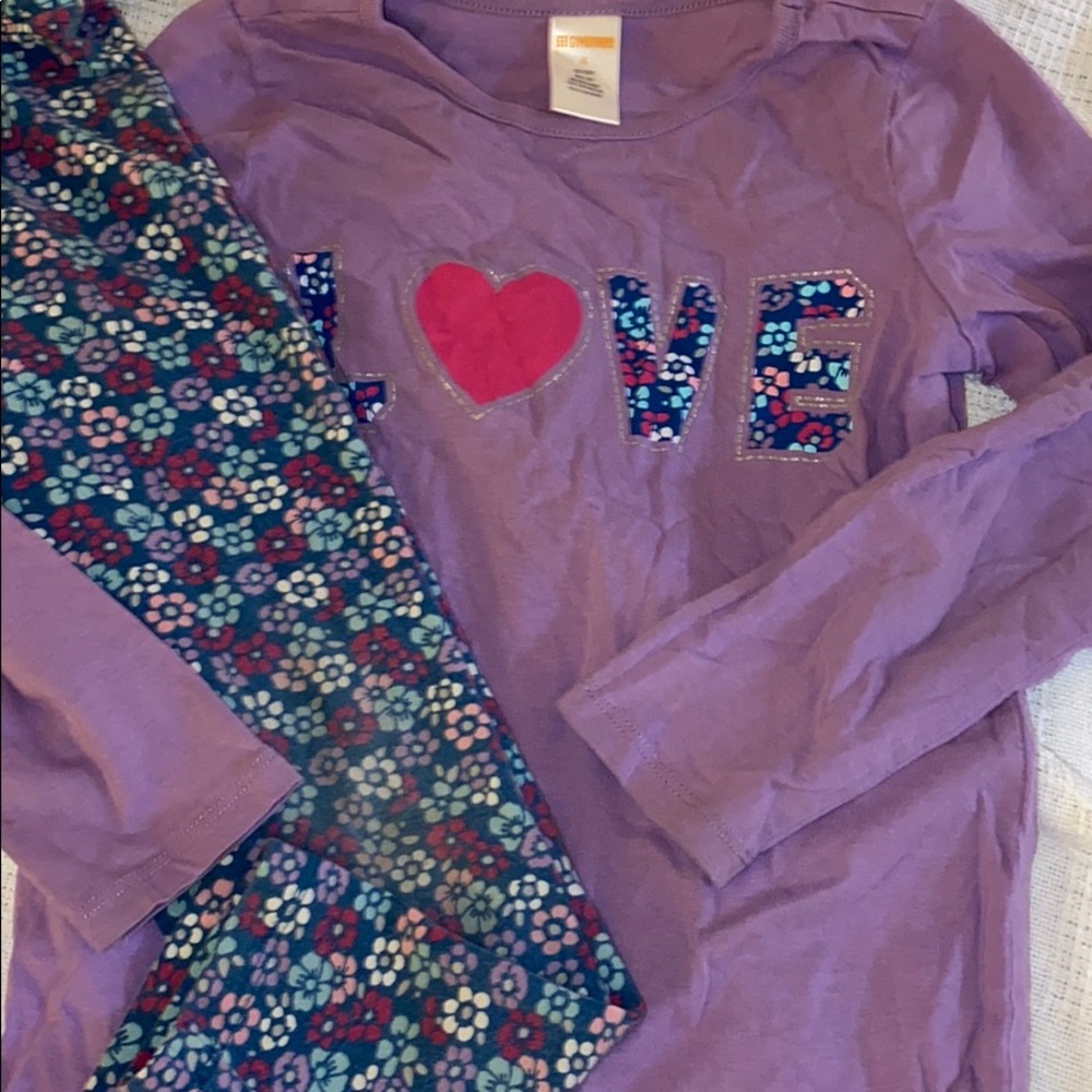 Gymboree 2pc Top leggings sz6 EUC